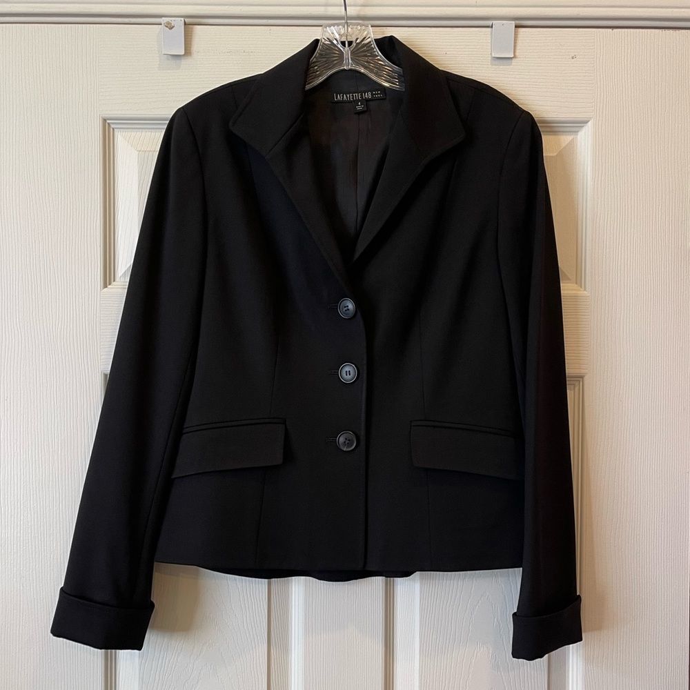 Lafayette 148 New York Black Tailored Blazer